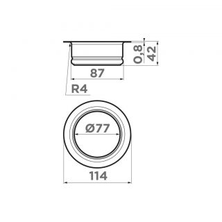 Аксессуар для кухонной мойки Omoikiri Nagare Slim NA-02-GB (Сменная горловина для измельчителя)